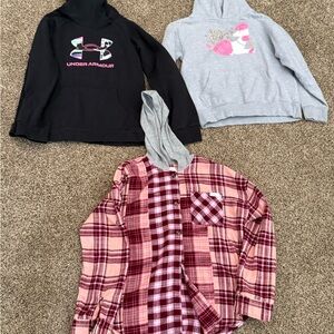 Under Armour Black and Multicolor Logo Kids Hoodie